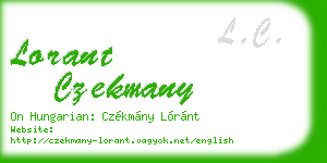 lorant czekmany business card